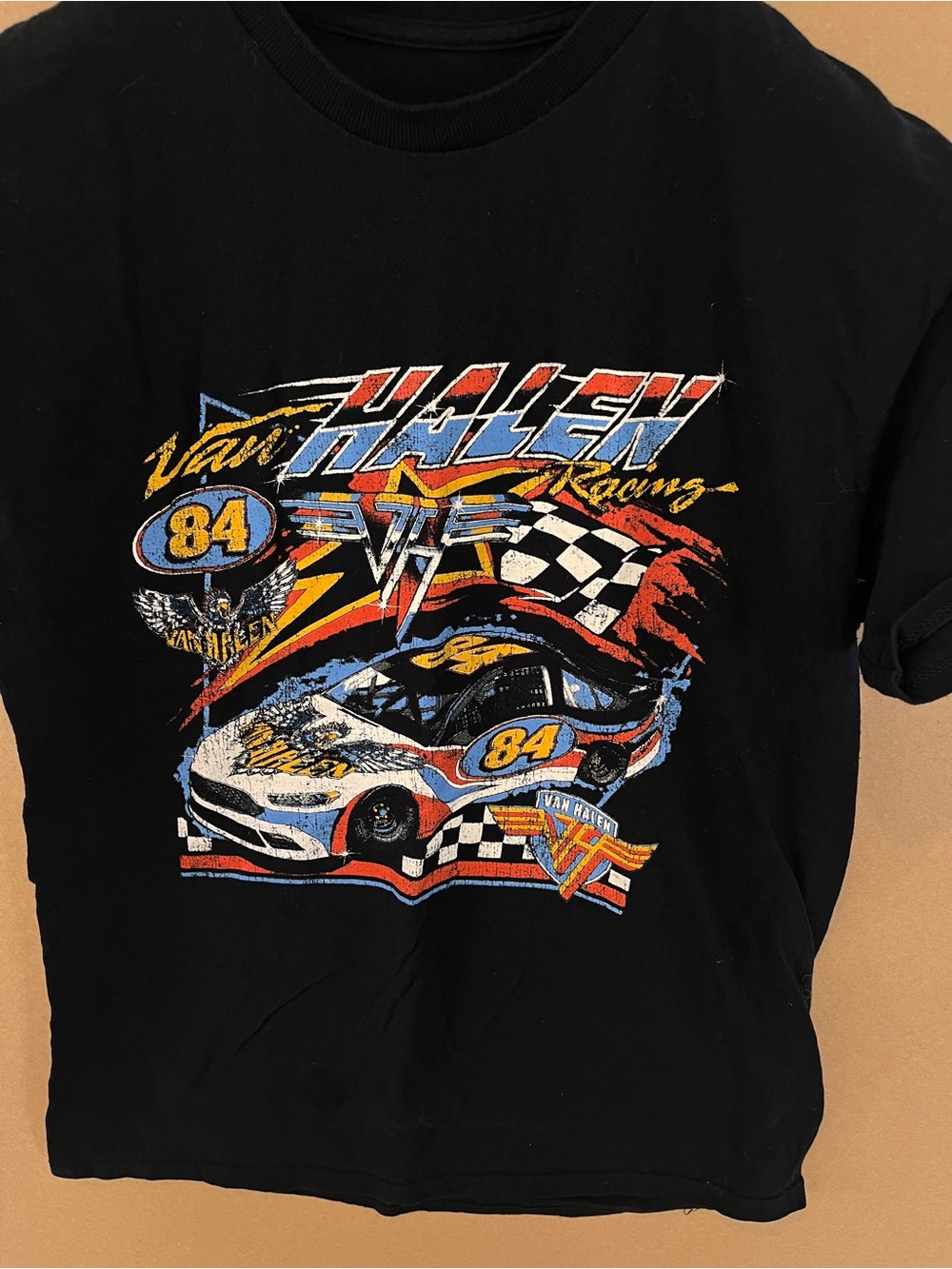 Van Halen Racing #84 Short Sleeve T Shirt Cotton Medium Black Car Great